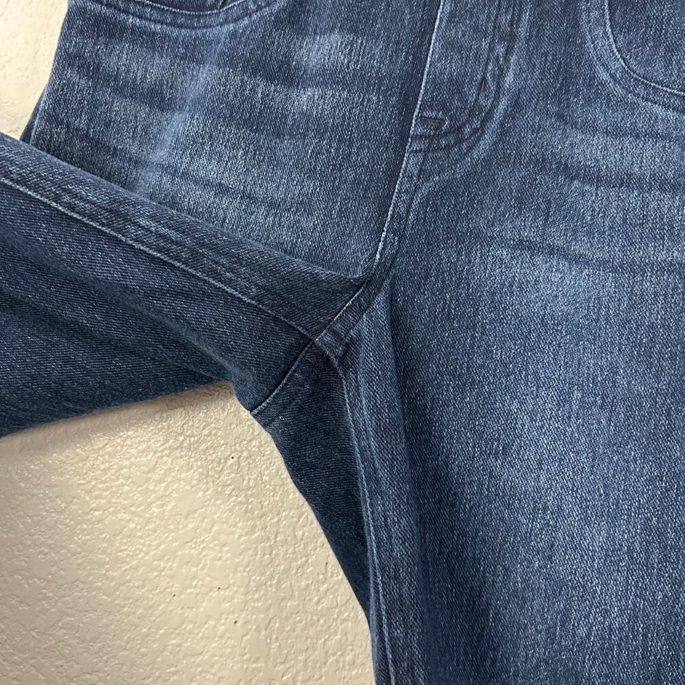 Spanx Pull-On Ankle Jean-ish Leggings Dark Wash Tummy Control Slimming - Picture 5 of 8